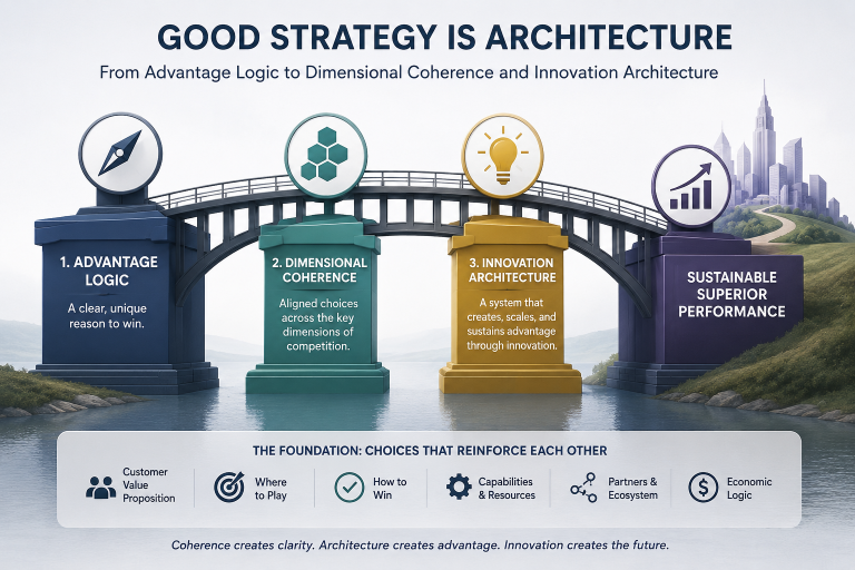 Criteria for good strategy: From Advantage Logic to Dimensional Coherence and Innovation Architecture